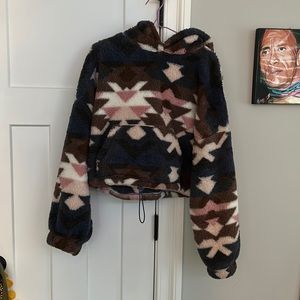 Fleece cropped hoodie